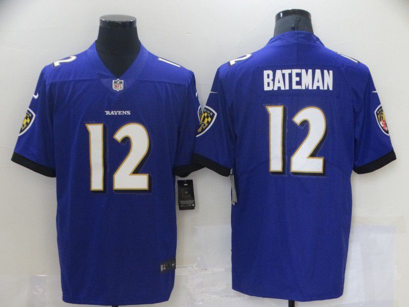 Men Baltimore Ravens #12 Bateman Purple Nike Vapor Untouchable Limited 2021 NFL Jersey->boston red sox->MLB Jersey